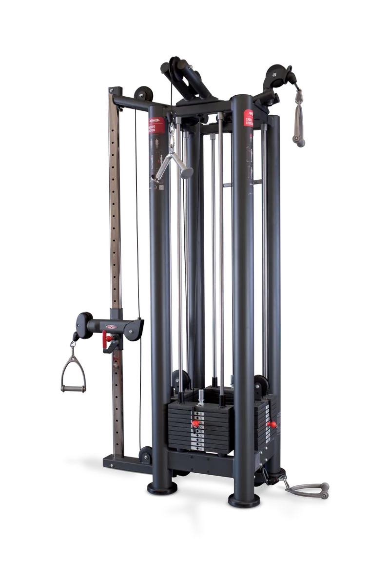 4-station multi gym + adjustable cable station with bar
