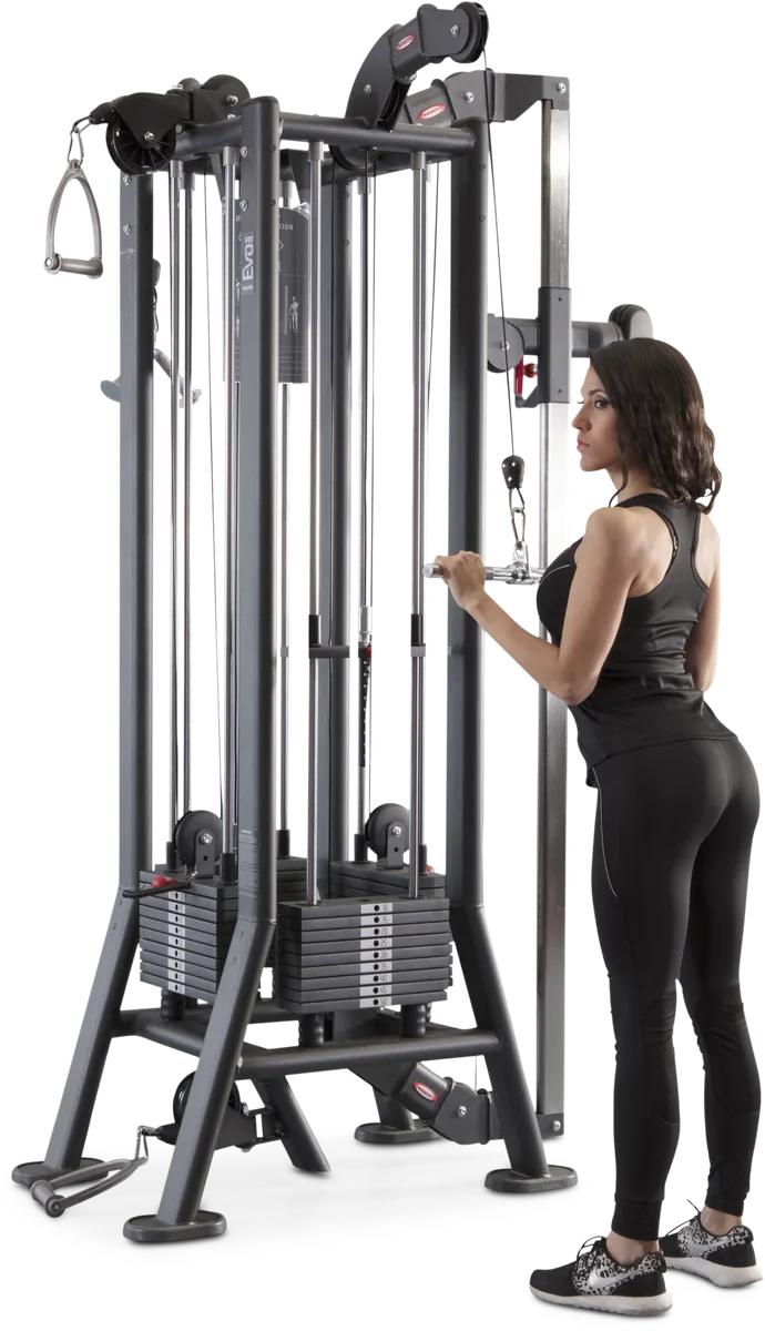 4-station multi gym + adjustable cable station with bar view 8