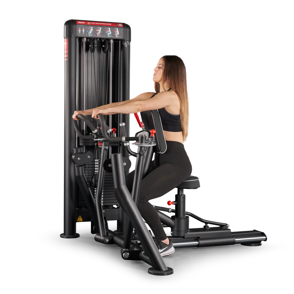 Dual chest press | rowing machine convergent view 10