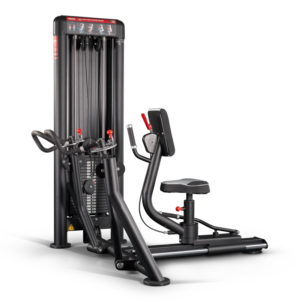 Dual chest press | rowing machine convergent view 2
