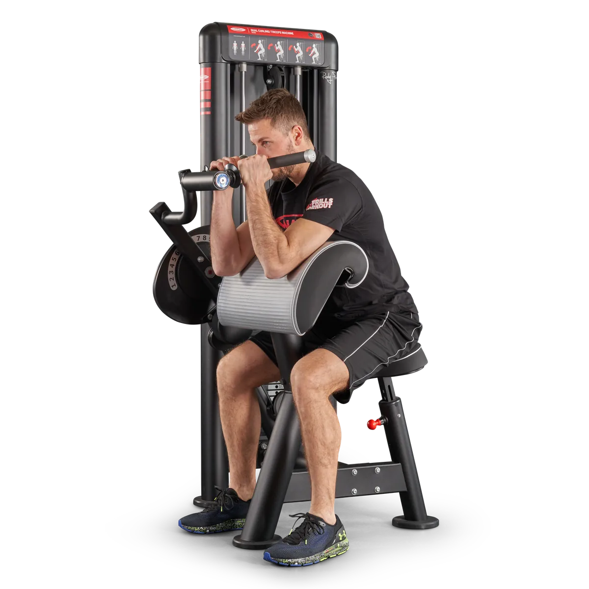 Dual curling | triceps machine view 3