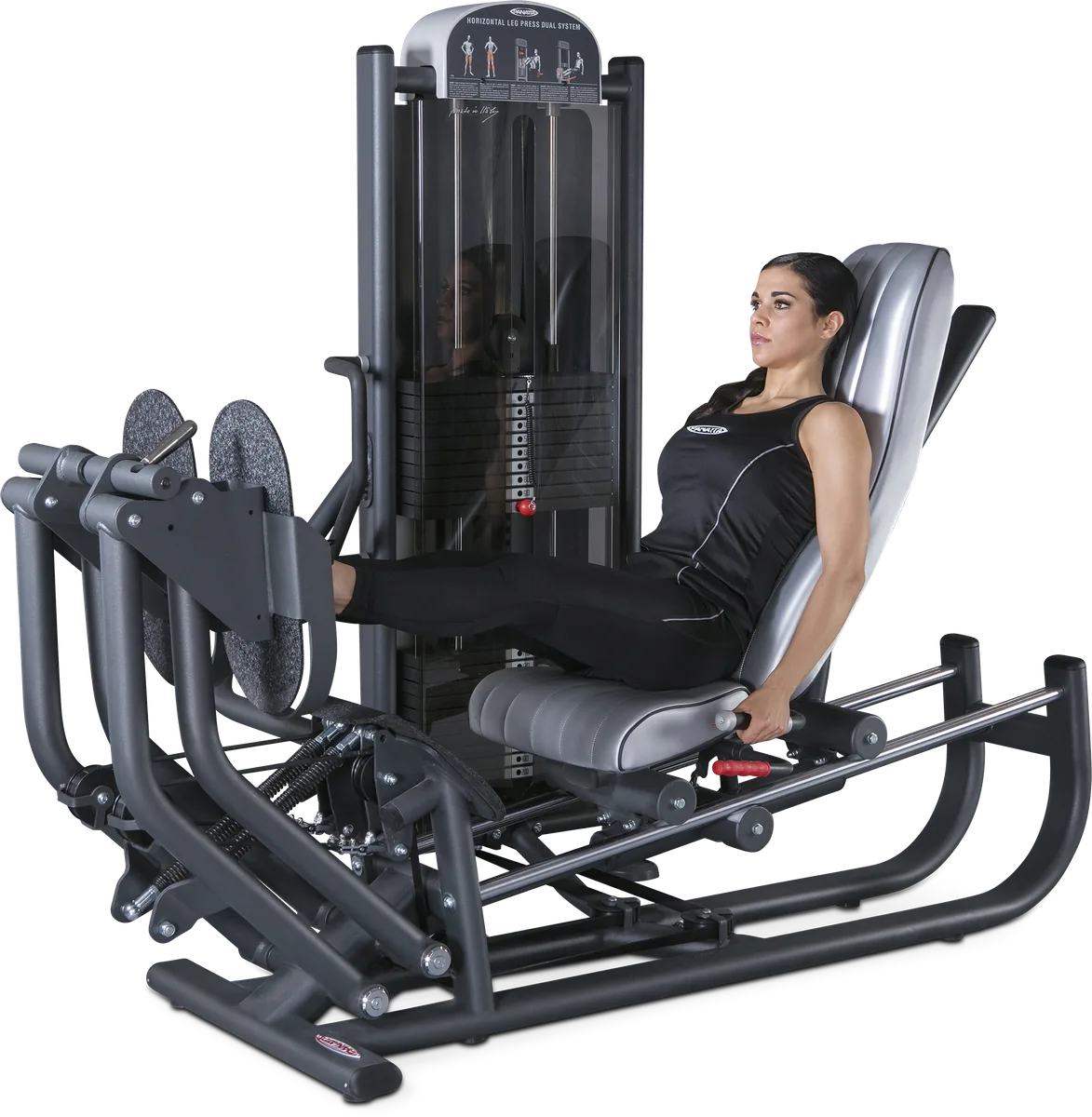 Dual system horizontal leg press view 2