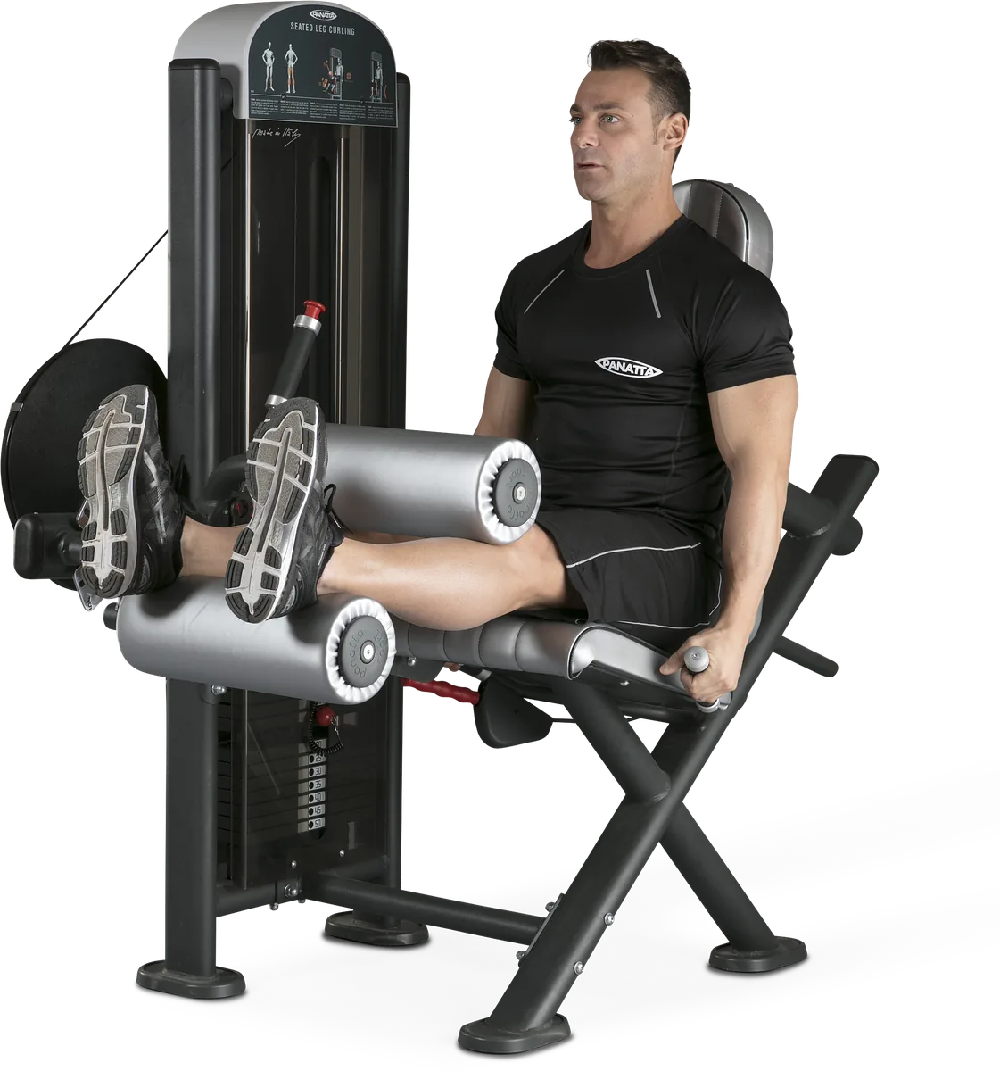 Seated leg curling view 2